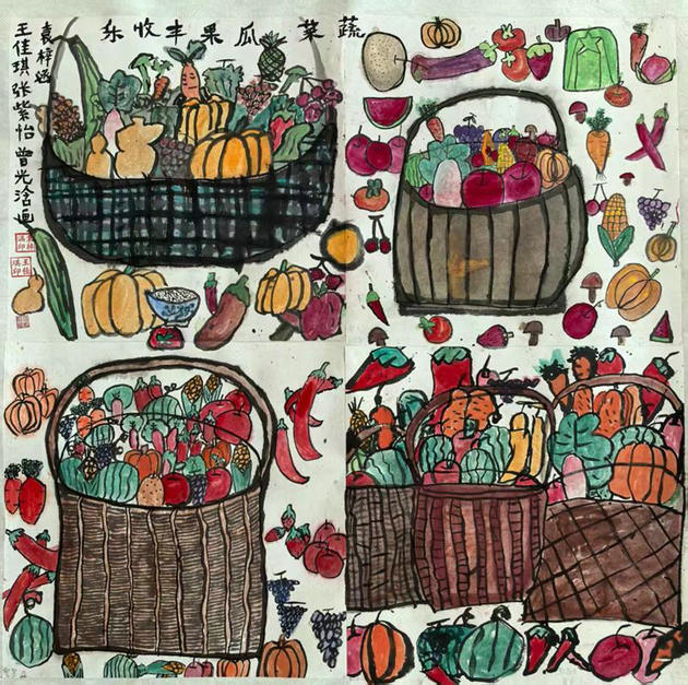 《我家的茶园丰收了》等作品成功入选全国少儿美术作品展